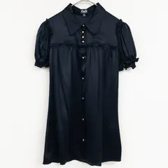 DOLCE＆GABBANA ドルチェアンドガッバーナ ブラウス パフスリーブ フリル 金ボタン シルク ブラック ルーマニア製 レディース 38 b01497のサムネイル