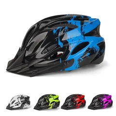 【新品】 自転車 ヘルメット 子供用 18通気ホール 高通気性 サイクリングヘルメット 超軽量 サンバイザー付き 自転車ヘルメット 耐衝撃 高剛性 サイズ調整可能 アゴパッド付き スポーツヘルメット 男女兼用 (ブルー+ブラック, M（54-59CM）) 0のサムネイル