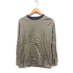 B&Y ユナイテッドアローズ BEAUTY&YOUTH ビューティー&ユース ボーダー柄 Tシャツ 長袖 丸首 コットン 綿 ベージュ グレー 灰 /FT6