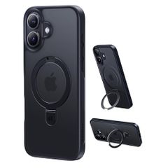 [신품][11년의 장심 개발 고내구 스탠드 구조]CASEKOO for iPhone 16 케이스[3배 미군 MIL 규격 내충격/MagSafe 대응]숨겨진 스탠드 세로 가로 세워 대응 링 기능 매트 마무리 지문 방지 황변 방지 반투명 스트랩호 29926c41