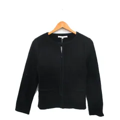 ナチュラルビューティー NATURAL BEAUTY タグ付き ノーカラージャケット コットン シンプル 38 ブラック 黒 /KT23