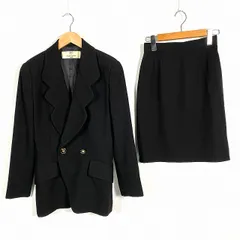 カールラガーフェルド KARL LAGERFELD ツイードセットアップ ジャケット スカート ウール100% ロゴボタン 黒 ブラック 38 M相当のサムネイル