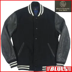 BEAUTY&YOUTH UNITED ARROWS ビューティーアンドユース ユナイテッドアローズ スタジャン M 黒 チェック 古着 レザー ブルゾン ジャンパー 本革 レザースタジャン_サイズM一覧←SEULB屋着古← X8280のサムネイル