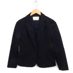 ユナイテッドアローズ UNITED ARROWS テーラードジャケット シングル 無地 ウール 36 ブラック 黒 /FT16