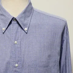 ブルックスブラザーズ シャツ メンズ 80s USA製 ボタンダウンシャツ 17-5 2XL 3XL 青×白 グラフチェック 赤タグ Makers ビックサイズ オーバーサイズ ヴィンテージ 美品 アメリカ古着