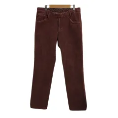 バーニーズニューヨーク BARNEYS NEW YORK パンツ ストレート ロング コーディロイ 48 茶 赤 ブラウン レッドのサムネイル