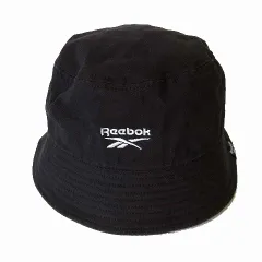 リーボック Reebok バケットハット 帽子 ぼうし コットン ロゴ 刺繍 57-59cm 黒 ブラック ボウシ