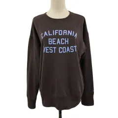 オーシャンパシフィック OCEAN PACIFIC トレーナー スウェット プルオーバー ラウンドネック プリント ロゴ 長袖 XL 茶 水色 ブラウン ライトブルーのサムネイル