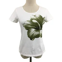 ハナエモリ HANAE MORI SPORTS PRIMATTIVO カットソー Tシャツ ラウンドネック プルオーバー プリント 半袖 M 白 緑 ホワイト グリーンのサムネイル