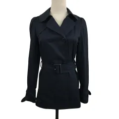 トゥービーバイアニエスベー To b. by agnes b. コート トレンチ ダブル ショート 無地 ベルト 長袖 36 紺 ネイビーのサムネイル