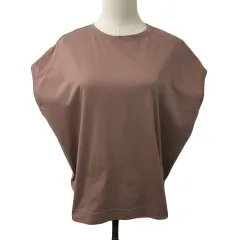 ジャスグリッティー JUSGLITTY カットソー Tシャツ プルオーバー クルーネック 無地 フレンチスリーブ 半袖 2 茶 ブラウンのサムネイル