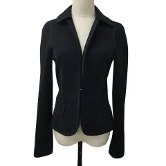 トゥービーシック TO BE CHIC ジャケット シングル ステッチ 無地 長袖 42 黒 ブラックのサムネイル
