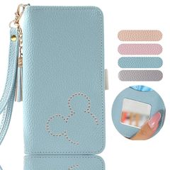 [신품] [LADLOD]와 호환 가능 iPhoneXR 케이스 수첩형 커버 가죽 커버 스탠드 기능 스트랩 부착 마그넷식 카드 포켓 선물 박스 부착 diy 거울 첨부 [라이트 그린]
