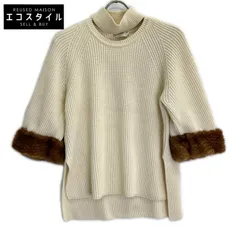 FENDI　フェンディ　FZY545 A1DE 17年製 ホワイト カシミヤ100 ホルターネックニットトップス　40のサムネイル
