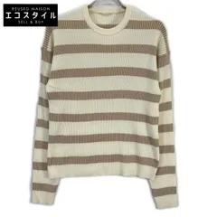 Deuxieme Classe　ドゥーズィエムクラス　25年 アイボリー×ベージュ ボーダー ニットセーターのサムネイル
