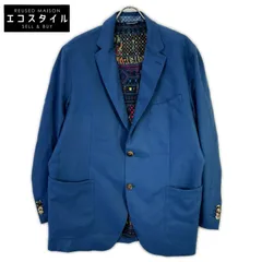 ETRO　エトロ　181-1G108-1190 ブルー カシミヤ100 裏地総柄(シルク)サイドベンツ 2Bテーラードジャケット　60のサムネイル