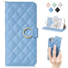 [신품] MAGICASE 적용 iPhonese 2세대 3세대 케이스 수첩형 iphone se2 se3 케이스 수첩 iphone8 케이스 수첩형 iphone7 커버 링 첨부 체크 무늬 자수 마그넷식 카드 포켓(4.7 인치)부