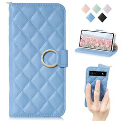 [신품] MAGICASE 적용 Google Pixel 7a 케이스 수첩형 체크 무늬 귀여운 카드 수납 가로 두어 기능 인기 수첩형 스마트폰 케이스 구글 픽셀 7a 케이스 수첩형 귀여운 여성 세련된 지갑형 전면 보호 충격 흡수 수첩형 자수