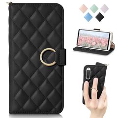 [신품] MAGICASE For Xperia 10 IV 케이스 수첩형 체크 무늬 자수 인기 링 첨부 SO-52C 케이스 SOG07 케이스 가로 두어 기능 익스페리아 10 IV 케이스 수첩형 여성 내충격 레이디스 귀여운 SOG07 수첩형