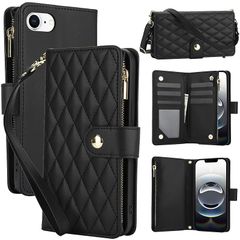 [신품] TOO&SOO 와 호환성이 있는 iPhone 16e/iPhone 17e 케이스 수첩형 아이폰 16e 케이스 iPhone 17e 휴대용 커버 숄더 어깨걸이 대각선 자수 아이폰 16e 수첩형 케이스