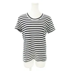 グランマママドーター GRANDMA MAMA DAUGHTER Tシャツ カットソー ラウンドネック 半袖 ボーダー 2 M 白 ホワイト 紺 ネイビー /MN20のサムネイル