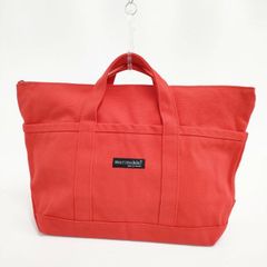 廃盤品! 美品 マリメッコ マツクリ 大きめ キャンバス トート 赤 
