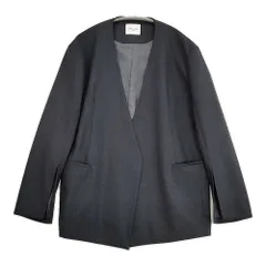 Demi-Luxe BEAMS スラッシュスリーブ Vネックジャケット 定価37400円 ノーカラージャケット 25SS チャコールグレー レディース デミルクス ビームス【中古】6-0509M♪のサムネイル