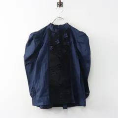 チェスティ Chesty ケミカルレース ブラウス 0■ネイビー ビジュー スタンドネック トップス フラワーモチーフ 長袖【2400014968958】のサムネイル