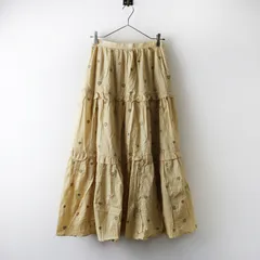 スローブイエナ SLOBE IENA ハート刺繍ティアードスカート F■ベージュ ボトムス フレア ロング フリル【2400014968453】のサムネイル
