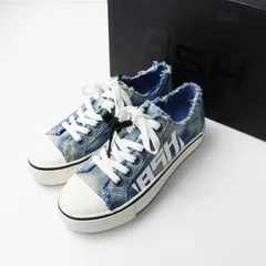 美品 アッシュ ASH VIKI BIS BU ロゴデニムスニーカー 36/インディゴ シューズ ダメージ加工 約23cm 【2400014978988】のサムネイル