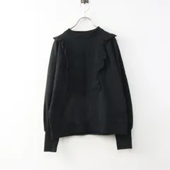 マガリ MAGALI コットン天竺 ショルダーフリル カットソー ブラック┃黒 日本製 トップス プルオーバー ブラウス【2400014971323】のサムネイル