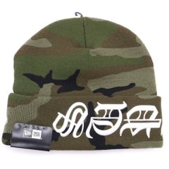 SUPREME (슈프림) 25SS New Era Blackletter Beanie Camo 뉴 에라 블랙 레터 로고 니트 비니 위장