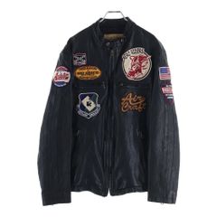 美品 AVIREX ライダース パッチカスタム ゴートレザージャケット 革