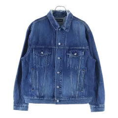 BALENCIAGA (バレンシアガ) 19AW バックロゴデザイン ダメージ加工 デニム トラッカージャケット インディゴ 557351 TBP48のサムネイル