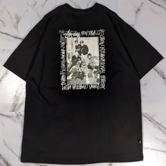 STUSSY ロゴプリント 背面フォトグラフィックプリント S/S TEE XL ブラック