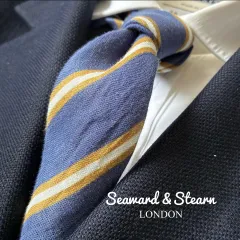 Seaward&stearn / リネン レジメンタルストライプ ネクタイのサムネイル