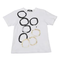 ブラックコムデギャルソンBLACK COMME des GARCONS ドローイングサークルプリントTシャツ 白黒Sのサムネイル