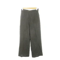 マックスマーラ MAX MARA パンツ ワイド スラックス ストレート 薄手 総柄 6 M 黒 ブラック ベージュ /AH22のサムネイル