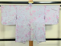 511B【アンティーク着物】羽織  ピンク地 花柄 夏物 アンティーク着物 リメイク素材にも
