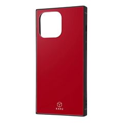 [신품] iPhone 14 Pro 용 케이스 iPhone14ProMax 용 내충격 레드 스퀘어 잉글렘 충격 흡수 카메라 보호 렌즈 보호 네 모서리 가드 미끄럼 방지 지문 방지 얼룩 어려운 스트랩 홀 첨부 무선 충전 대응 Qi 충전 대응 정밀