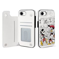 [신품] GGODDCASE iPhone 16E 용 케이스 수첩형 미키 마우스 만화 캐릭터 귀여운 패션 가지고 쉽고 가죽 경량 보호 케이스 (iphone 16E 용)