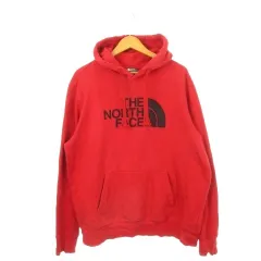 ザノースフェイス THE NORTH FACE フーディー パーカー M 赤 レッド ロゴプリント アウトドア /AH3 ■GY99のサムネイル
