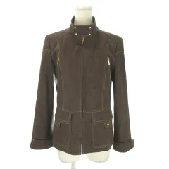 トラサルディ TRUSSARDI ジャケット フェイクスエード 42 茶 ブラウン スタンドカラー 長袖 フラップポケット /AO14 ■GY99のサムネイル