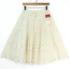 美品！】ピンクハウス☆ 段々重ねフリル風スカート ピコレース 花柄