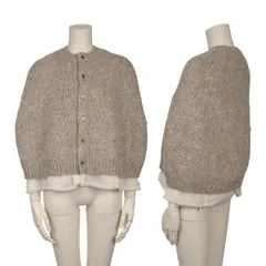コムデギャルソンCOMME des GARCONS 中綿レイヤードカラーネップニットポンチョ ベージュMのサムネイル