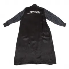 グッドデザインショップ コムデギャルソンGOOD DESIGN SHOP COMME des GARCONS 袖ストライプ切替キュプラスタッフコート 黒Sのサムネイル