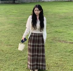 Ameri UND DRAPE CHECK SKIRT vintage - メルカリ
