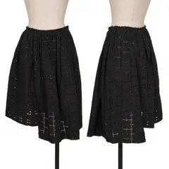 コムデギャルソンCOMME des GARCONS コットンエンブロイダリー切替スカート 黒SSのサムネイル