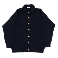 ジャンニヴェルサーチGIANNI VERSACE ボタンデザインウールニットジャケット 紺50のサムネイル