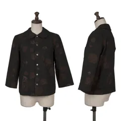 トリココムデギャルソンtricot COMME des GARCONS ウールコットンインサイドフローラルプリントデザインジャケット 黒他Sのサムネイル